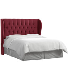 Load image into Gallery viewer, Luxe Wingback Headboard in Berry Velvet