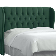 Load image into Gallery viewer, Luxe Wingback Headboard in Emerald Velvet