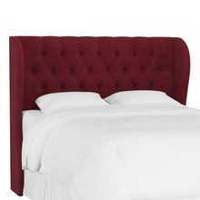 Load image into Gallery viewer, Luxe Wingback Headboard in Berry Velvet