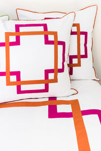Hot Pink and Orange Takes Two Duvet Cover