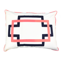 Load image into Gallery viewer, Navy and Coral Takes Two Standard Sham