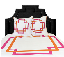 Load image into Gallery viewer, Hot Pink and Orange Takes Two Euro Sham
