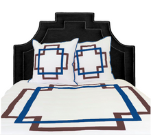 Load image into Gallery viewer, Coffee and Cobalt Takes Two Duvet Cover