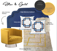 Load image into Gallery viewer, Coffee and Cobalt Takes Two Euro Sham