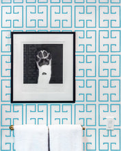 Load image into Gallery viewer, Surf Blue Greek Key Wallpaper