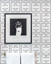 Load image into Gallery viewer, Grey Greek Key Wallpaper