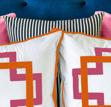Load image into Gallery viewer, Hot Pink and Orange Takes Two Duvet Cover