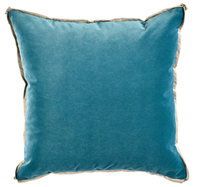 Velvet Edge Pillow - Turquoise