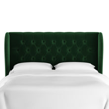 Load image into Gallery viewer, Luxe Wingback Headboard in Emerald Velvet