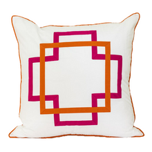 Load image into Gallery viewer, Hot Pink and Orange Takes Two Euro Sham