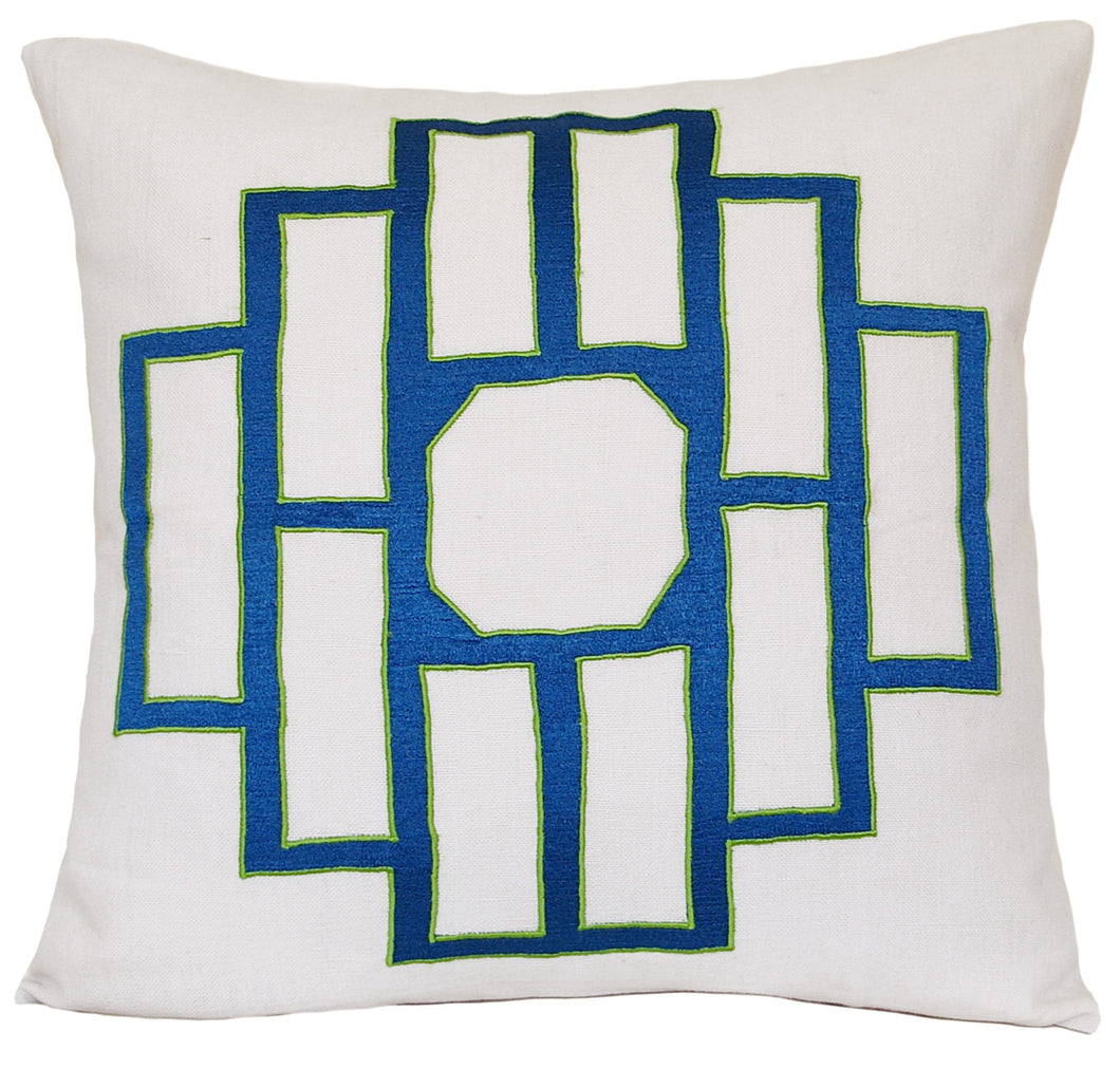 Azure Blue Mark Embroidered Pillowcase