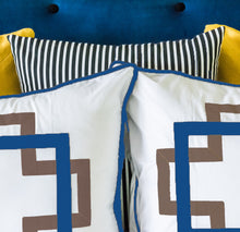 Load image into Gallery viewer, Coffee and Cobalt Takes Two Duvet Cover