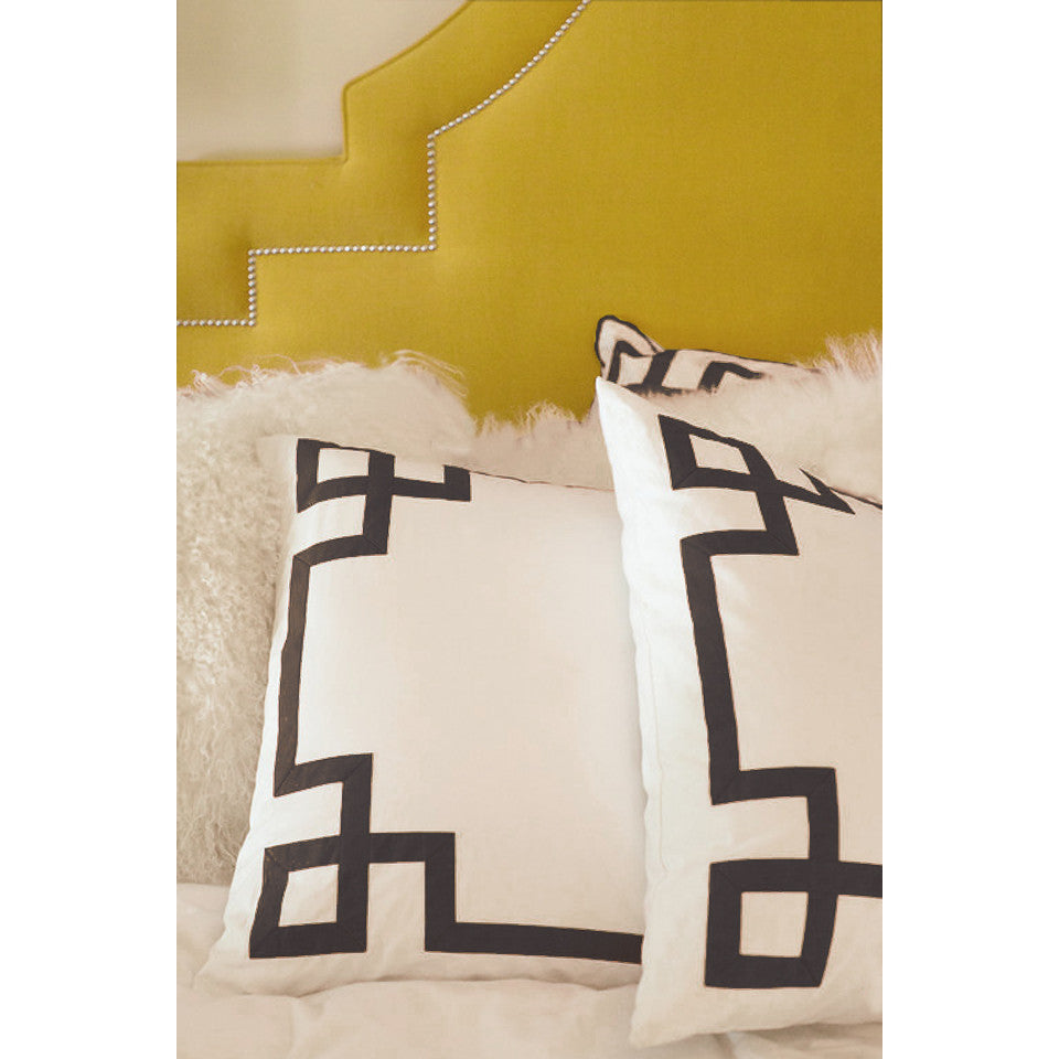 Greek key top euro sham