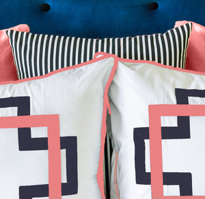 Navy and Coral Takes Two Duvet Cover
