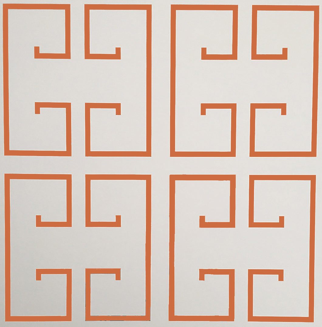 Orange Greek Key Wallpaper