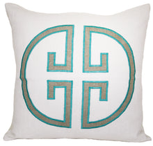 Load image into Gallery viewer, Sea Green Embroidered Monogram Pillowcase